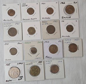 15 Coins from around the World. Mixed Dates and Denominations