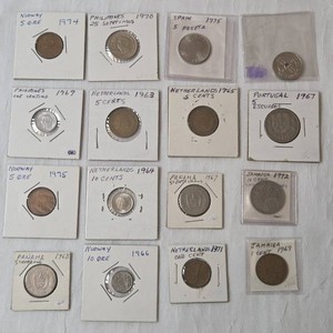 17 Coins from around the World. Mixed Dates and Denominations