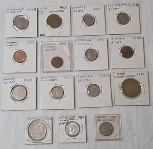 15 Coins from around the World. Mixed Dates and Denominations