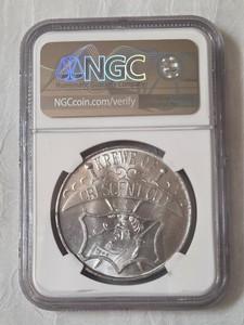 Mardi Gras Doubloon Krewe of Crescent City 1984.  Genuine and graded by NGC. #2183844-123