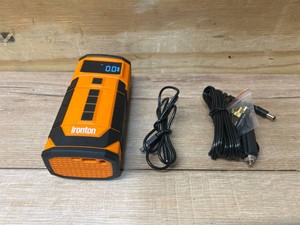 Ironton Portable Air Inflator with Power Bank, 120 Max. PSI, 0.7 CFM, 12V DC, Rechargeable Battery #6108531 MSRP $39.99