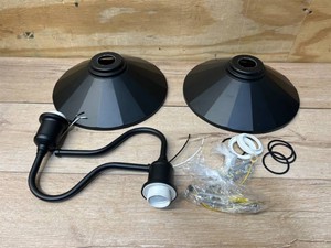 Strongway 11.5in. Outdoor Barn Lights, 2-Pk., E26 Base, 60 Watts, 110V, Black, Gooseneck #7009850 MSRP $34.99