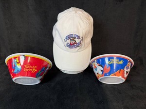 Kelloggs Toucan Sam & Tony the Tiger Bowls and Ball Cap Mixed Lot