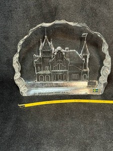 Lindshammar Sweden Full Crystal Merlo Slott Castle signed