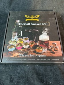 Cocktail Smoker Kit With Torch, Bowl, Brush & 8 Wood Chip Flavors