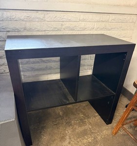 Black Cubby Bookshelf Console Table - 48 X 31 in