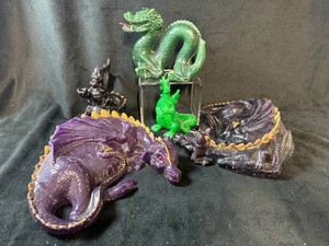 Dragon High Gloss Candle Figurine Mixed Lot (Lot of 5)