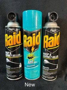 New Raid Wasp & Hornet and Ant Killer 3-Can Mixed Lot