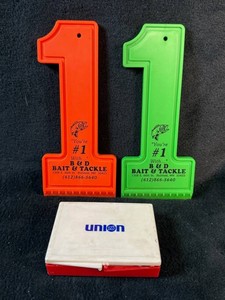 B&D Bait & Tackle Fishing Advertising Window Scrapers  & Union 76 Promotional First Aid Kit Mixed Lot