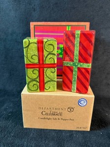 Department 56 Time to Celebrate Candlelight Salt & Pepper Pair in Gift Box NEW