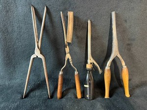 Antique Vintage Hair Styling Tools - Metal & Wood (Lot of 4)