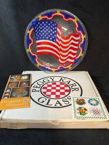 Peggy Karr Glass FG11P American Flag Plate 11
