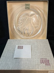 Vintage 1973 Lalique Crystal Petit Geai (Young Bluejay)  Plate Signed