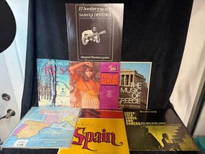 International World Music Vinyl Record Mixed Lot Greece, Spain, Riviera, Flamenco Guitar - 7 Albums