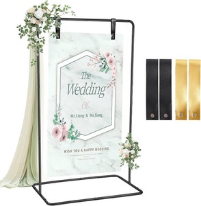 $30 Welcome Sign Holder Black Wedding Easel Stand with 4 Leather Straps