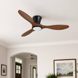 $150 Skylike 42 Wood Flush Mount Modern Ceiling Fan with Light and Remote