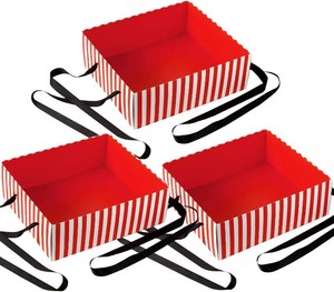 SATINIOR 3 Pcs Halloween Movie Night Snack Trays with Strap, Red