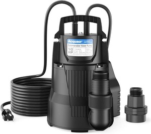 $96 Acquaer 12 HP Automatic Sump Pump, 2450 GPH Submersible Water Pump