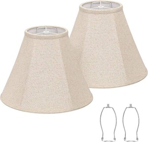 $33 Bell Lamp Shades Set of 2, 6Top x 13Bottom x 10High, Beige Lamp Shade