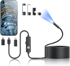 $31 Endoscope Camera with Light,1920P HD Borescope Tools(16.4ft Single Lens)