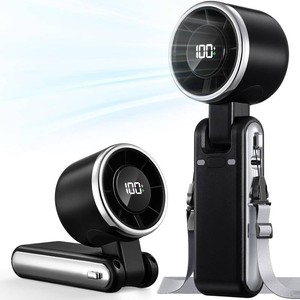$20 Portable Handheld Turbo Fan - 5 Gear High Speed 4000mAh Rechargeable Mini Personal Hand Fan Blow Cold Air, Battery Operated Travel Essentials, Beach Vacation, Gifts for Women, Men (Black)