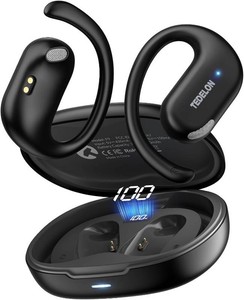 $20 Open Ear Headphones Bluetooth 5.4 50H Playtime, 16.2mm Drivers, Wireless Earbuds with Earhooks, IPX6, Digital Display, Touch Control, Clear Calls, Comfort-Fit for Running, Cycling, Workouts