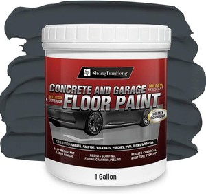 $40 Professional Floor Paint Kit (1 Gallon) - Grey Acrylic Concrete Coating for household floor,which is dirt-resistant Garages & Basements  Single Component Formula  Scratch Resistant