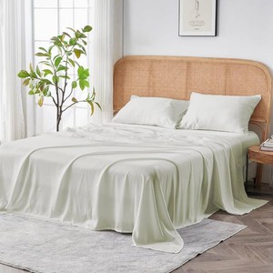 $130 Sijo AiryWeight Tencel Sheet Set, 100% Lyocell Derived from Eucalyptus, Buttery Soft, Architectural Digest Best Cooling Sheets Winner - 3pc - 2 Pillowcases 1 Fitted (Ivory, King)