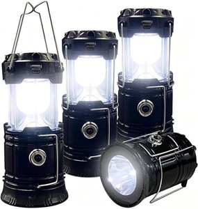 $36 Collapsible Portable LED Camping Lantern XTAUTO Lightweight Waterproof Solar USB Rechargeable LED Flashlight Survival Kits for Indoor Outdoor Home Emergency Light Power Outages Hiking Hurricane 4-Pack