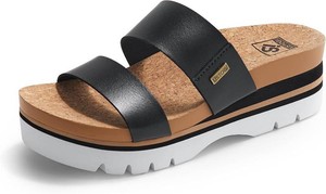 Womens Higher Platform Sandals Arch Support Beach Slides for Woman Orthotic Summer Causal Cork Footbed Slip on Cushion Cute 2 Strap Flatform 2.2IN sandalias de mujer (used) Size 8