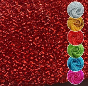 YYCRAFT Sparkling Tinsel Lurex Fabric by the Yard Stretch Metallic Glitter Lametta Shimmer Material 59 Wide 2 Yards, Christmas Decoration
