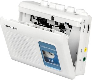 $20 TOMASHI Portable Cassette Player Tape Recorder with Built-in Speaker,Microphone,Headphone Jack-, 4.57 x 3.54 x 1.38inch