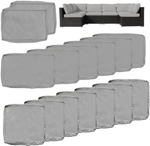 $39 14 Piece Patio Cushion Covers Replacement Waterproof Outdoor Cushion Covers ( see photos for true color stock photos for stock photos )