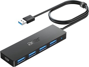 $24 Acer USB Hub 4 Ports, Multiple USB 3.0 Hub, USBA Splitter for LaptopPC 4FT