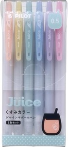 PILOT Juice Muted Color Set, Gel Ink Rollerball Pens, Fine Point 0.5mm, Assorted Colors, Pack of 6, LJU-15-6CKU