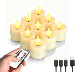 $23 LED Tea Lights, Rechargeable Flameless Candles, USB-C 1.5H Fast Charging, 60H Battery, Remote Timer, 1.5 2, 9-Pack for Sacrifices, Memorials, Churches, Prayers & Vigils