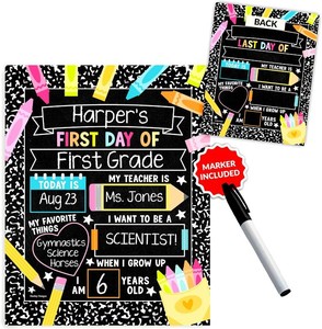 My First Day of School Photo Prop, 14x 11 Back to School Chalkboard