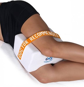 $40 Everlasting Comfort Memory Foam Knee Pillow for Side Sleepers   Sciatica Pain Relief Pillow, Removable Strap Support   Leg Pillows for Sleeping Alignment, Knees, Back & Hip Cushion