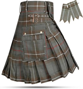 $60 Valor Tartan Utility Kilt for Men I 16oz Scottish Tartan Kilts 5 Yards Premium Acrylic Wool Kilts Traditional Mens Kilt Size 44