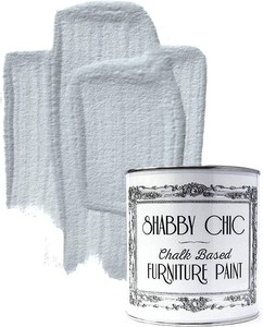 $20 Shabby Chic Chalk Furniture Paint Luxurious Chalk Finish Craft Paint for Home Decor, DIY, Wood Cabinets - All-in-One Paints with Rustic Matte Finish Dusty Blue (Light Gray) - (8.5 oz Covers 32 sf)