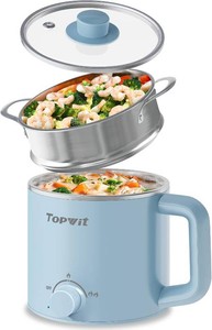 $31 Topwit 1.6L Electric Pot, Stainless Steel Ramen Cooker with Steamer