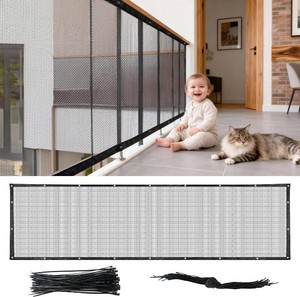 $20 Banister Guard Safety Net for Balcony Railing, 15 x 3 ft, Black