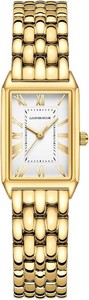 $26 Gold Watches for Women with Vintage Rectangular Case,White Roman Dial,Stainless Steel Band,Adjustment Tool Included,Water Resistant