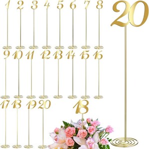 $42 Therwen 20 Pcs Metal Table Numbers 1-20 Table Numbers for Wedding, Gold