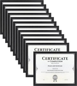 $26 HORLIMER 12 Pack 8.5 x 11 Certificate Frame, Black 8.5 by 11 Picture Frames