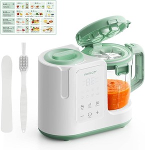 $130 Momcozy AutoMeal Baby Food Maker   One-Step Auto Steam & Blend Food Processor, 15oz Large Cup & 6-Blade Design, Self-Cleaning, Auto 3-Stage Texture Settings for Effortless Homemade Baby Puree