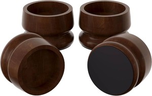 $30 EasyPAG Heavy Duty Bed Risers Wood Furniture Risers for Couch and Desk, 2200LB Capacity Crack-Resistant Bed Lifts for Robot Vacuum and Under Bed Storage, 3 Inch Height 2 Inch Actual Rise, Retro Brown