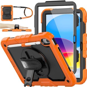 $30 SEYMAC stock Case for iPad (A16) 11th10th Generation 1110.9 20252022, Full-Body Drop Protection Case with Screen Protector &360  Rotate Hand StrapStand, BlackOrange
