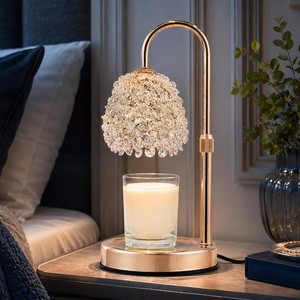 $44 Crystal Candle Warmer Lamp with Timer, Adjustable Height, Dimmable