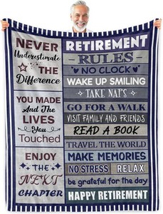 $25 Sruemiul Retirement Gifts for Men, Retirement Blanket for Men 50x60